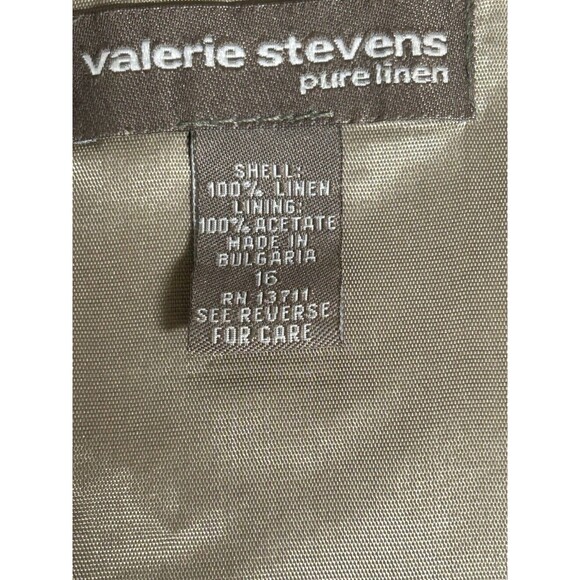 Valerie Stevens Pure Linen Maxi Dress  16 Tan  Two Layers Lagenlook Coastal Boho - Picture 5 of 6